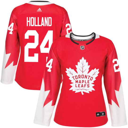 2017 NHL Toronto Maple Leafs women #24 Peter Holland red jersey->->Women Jersey